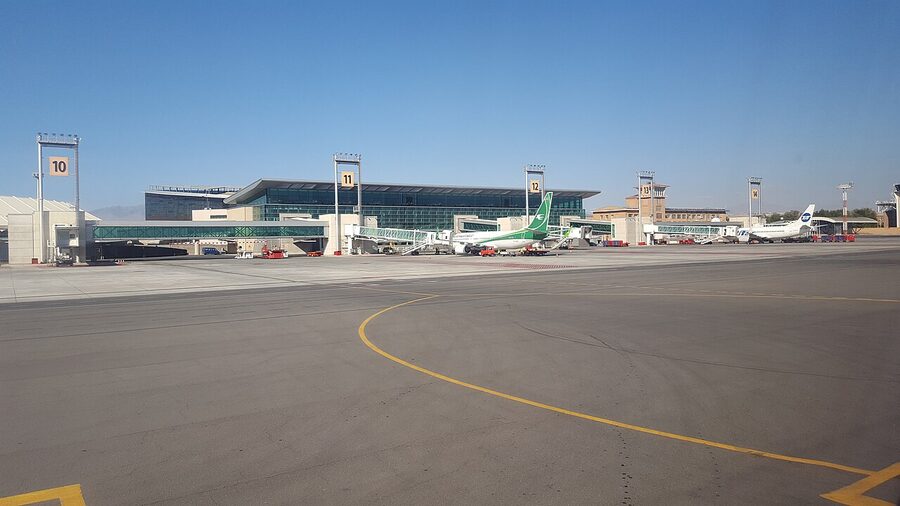 Zvartnots International Airport terminal in Yerevan, IATA code EVN