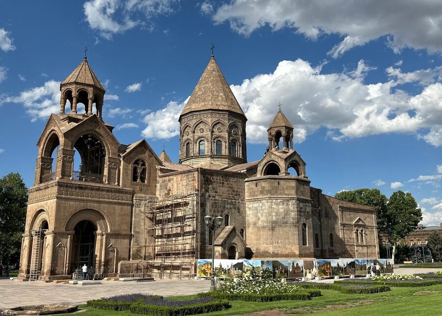Etchmiadzin Cathedral exterior in 2024 after restoration