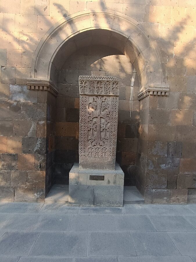 Mother See of Holy Etchmiadzin grounds with khachkars