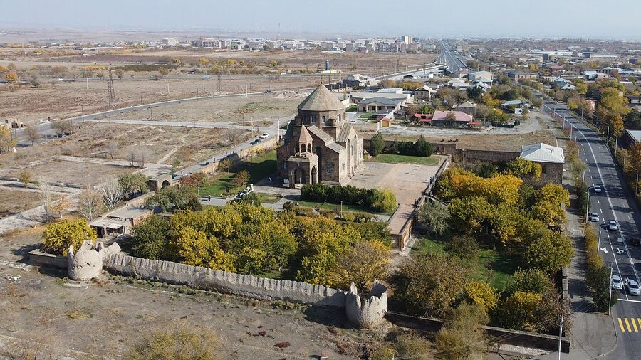 Aerial view of St Hripsime Church