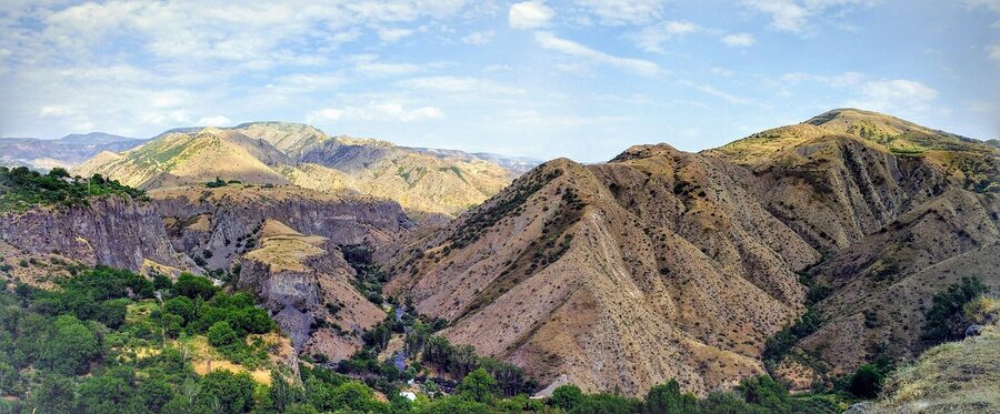 View from the Garni road towards the Gegham mountains and gorge