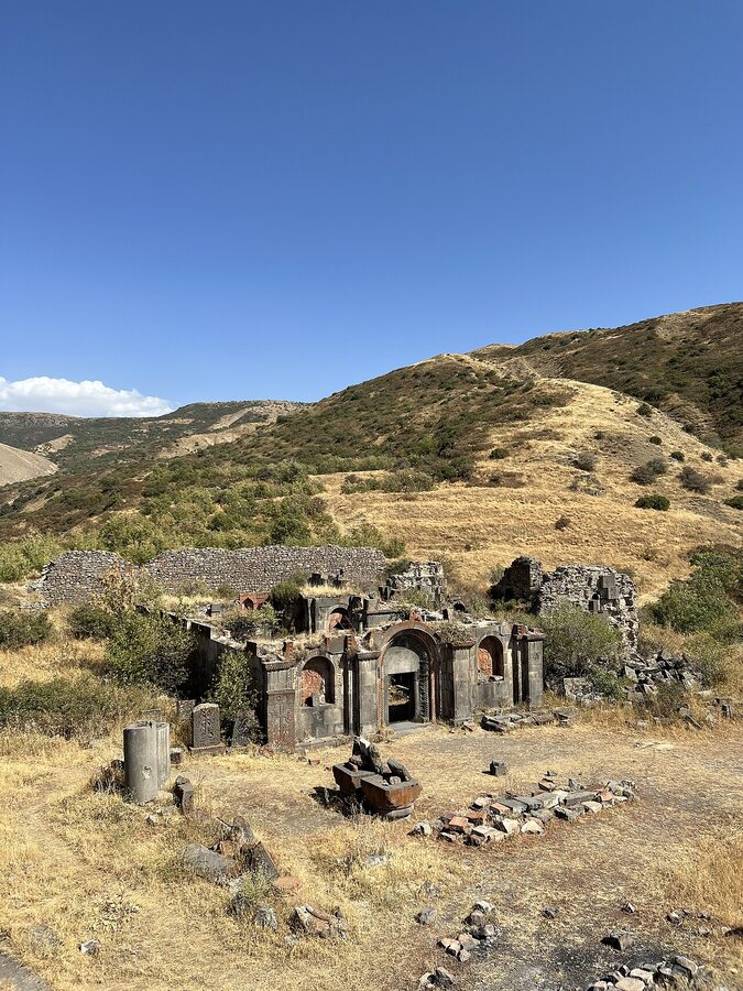 Havuts Tar monastery ruins on a hillside near Garni
