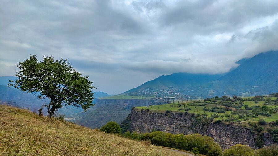 Debed canyon at Alaverdi where the Sanahin Bridge stands