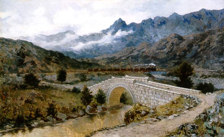 Harutyun Shamshinyan painting of the Sanahin Bridge from 1899