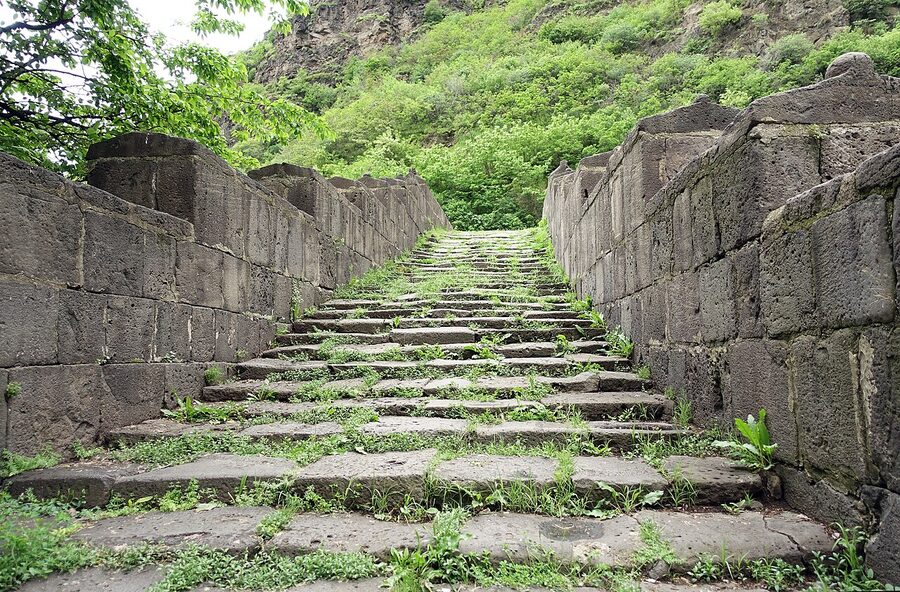 The stepped roadway of the Sanahin Bridge