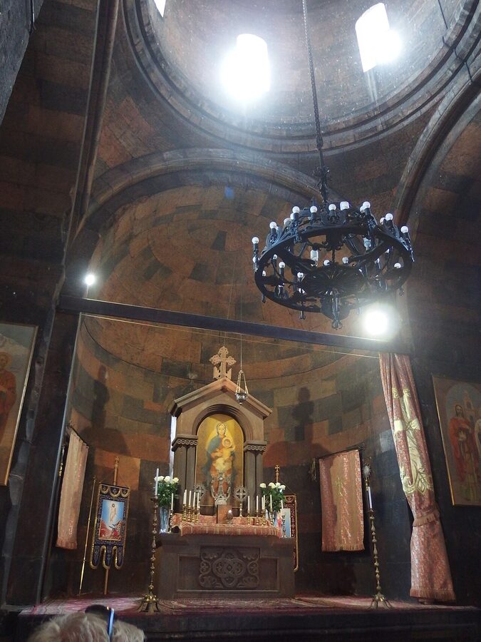 Sanctuary interior at Khor Virap monastery