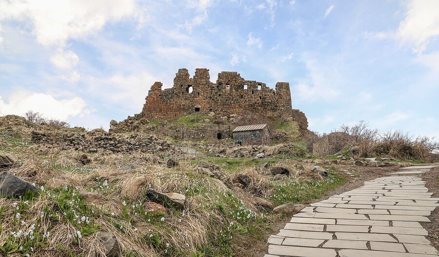 Amberd Fortress, the seventh-century stone stronghold on the slopes of Mount Aragats