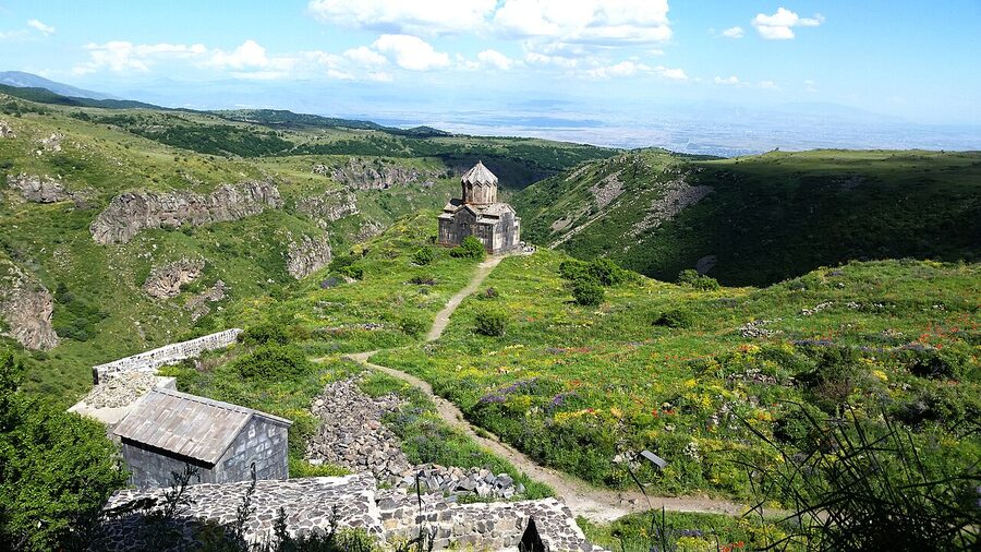 Vahramashen Church, the eleventh-century church next to Amberd Fortress on Mount Aragats