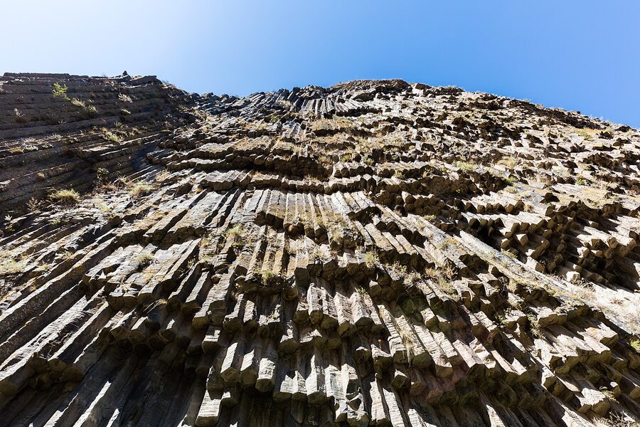 Hexagonal basalt columns of the Symphony of Stones at Garni Gorge