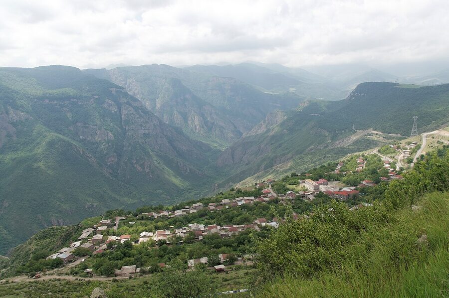 Vorotan Valley near Halidzor and the Tatev cable car, Syunik Province, Armenia
