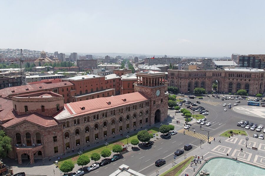 National Gallery and History Museum building on Republic Square Yerevan