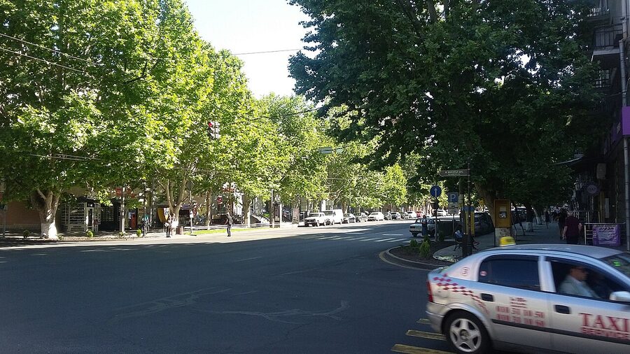 Mashtots Avenue, Yerevan, in the morning