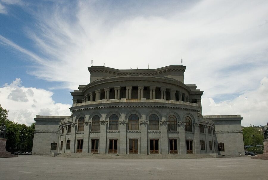 Yerevan National Opera and Ballet Theatre exterior on a sunny day