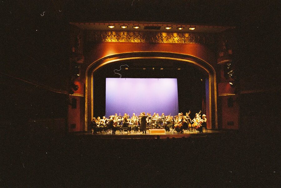 Orchestra performing on stage